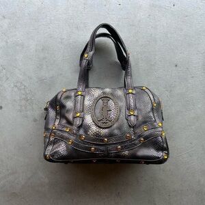 Vintage Christian Audigier snakeskin handbag